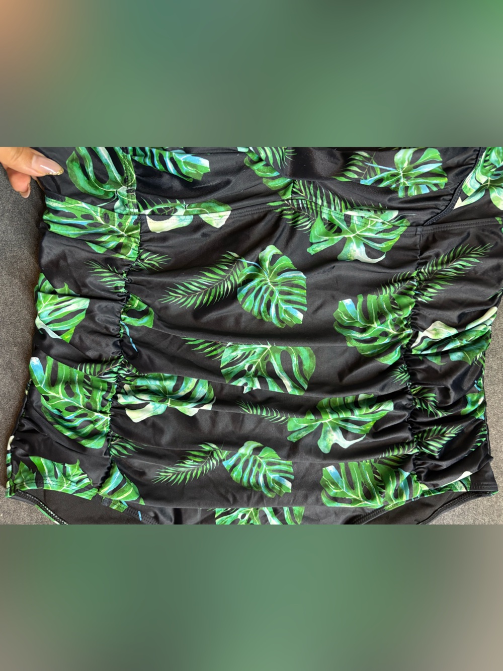 🆕Women's Aqua Eve Plus Size One Piece Bathing Suit w/ Leaf Print Size 20W - Picture 4 of 9